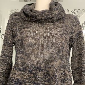 MANGO Vintage Knitted Fall Mini Dress with Shimmering Tread